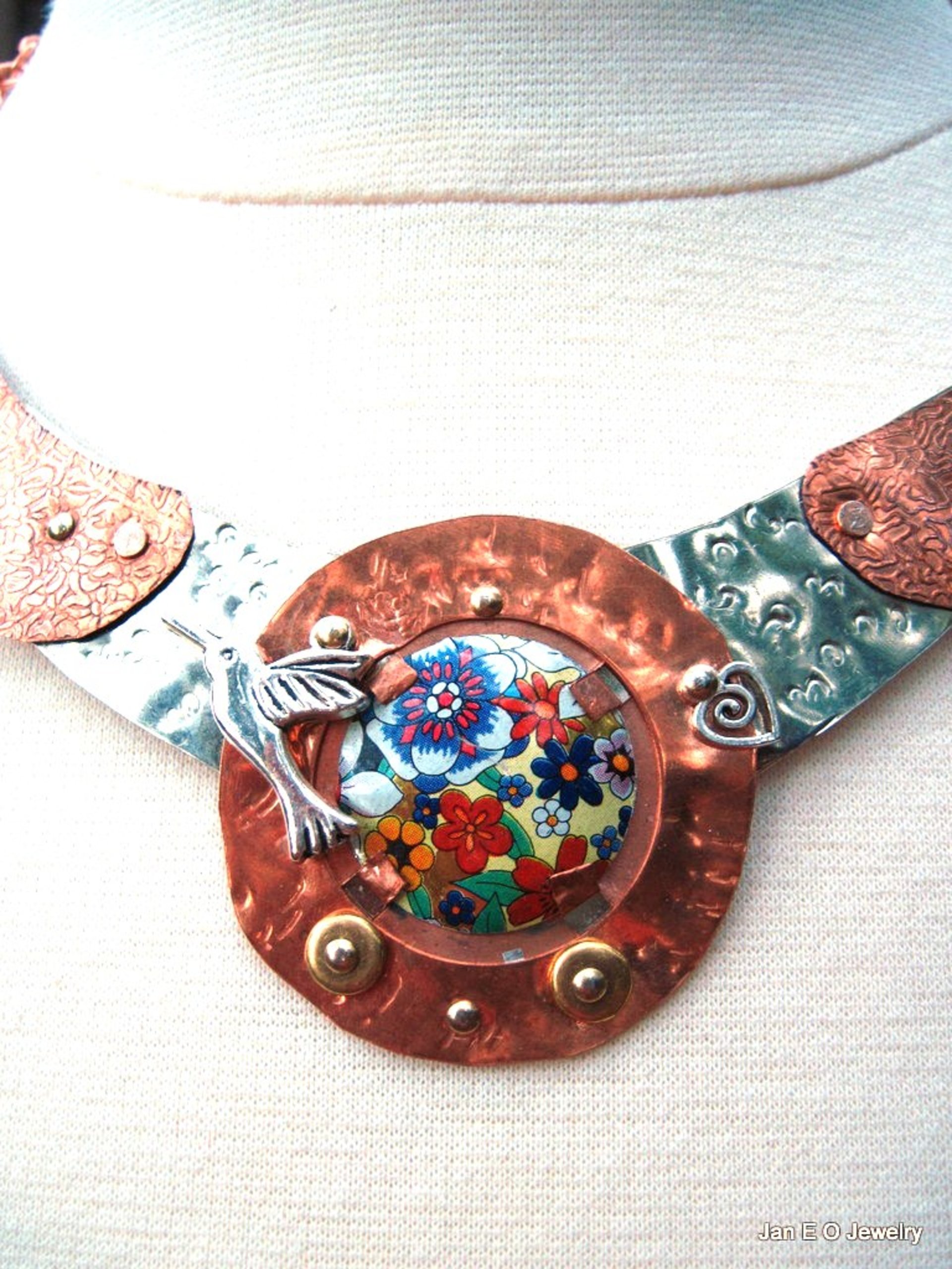 ReArt Tin and Mixed Metal  Hummingbird Breastplate