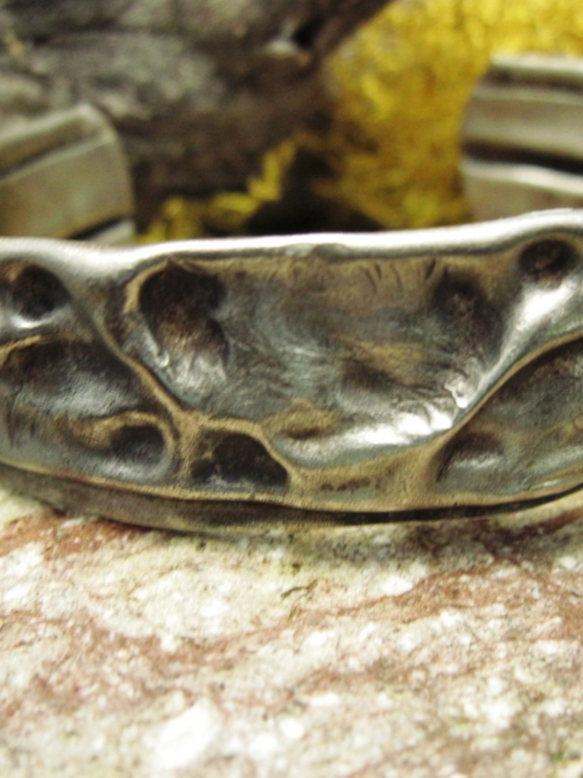 German Silver Primitive Boho Tribal Fold Form Cuff