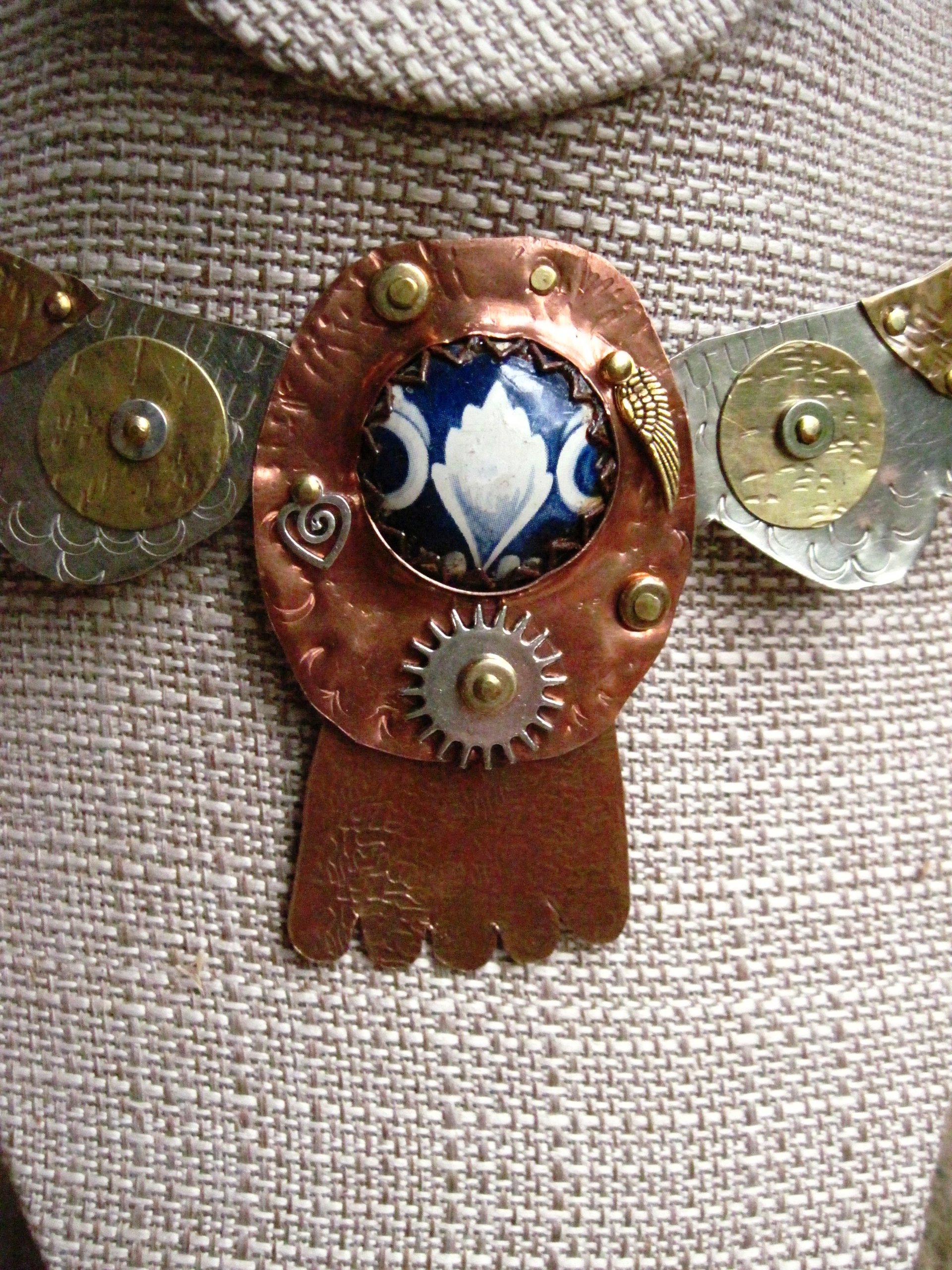 Tribal Winged Mixed Metals Statement Necklace