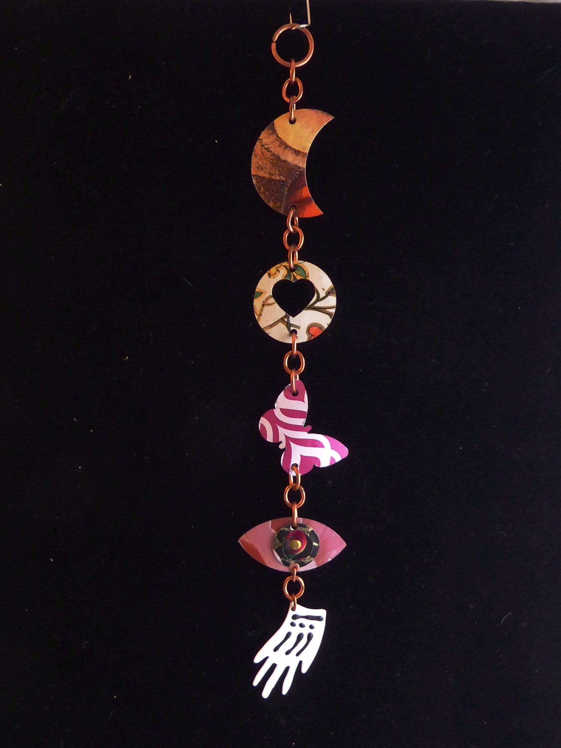 Tin talisman good luck charm small wall hanging