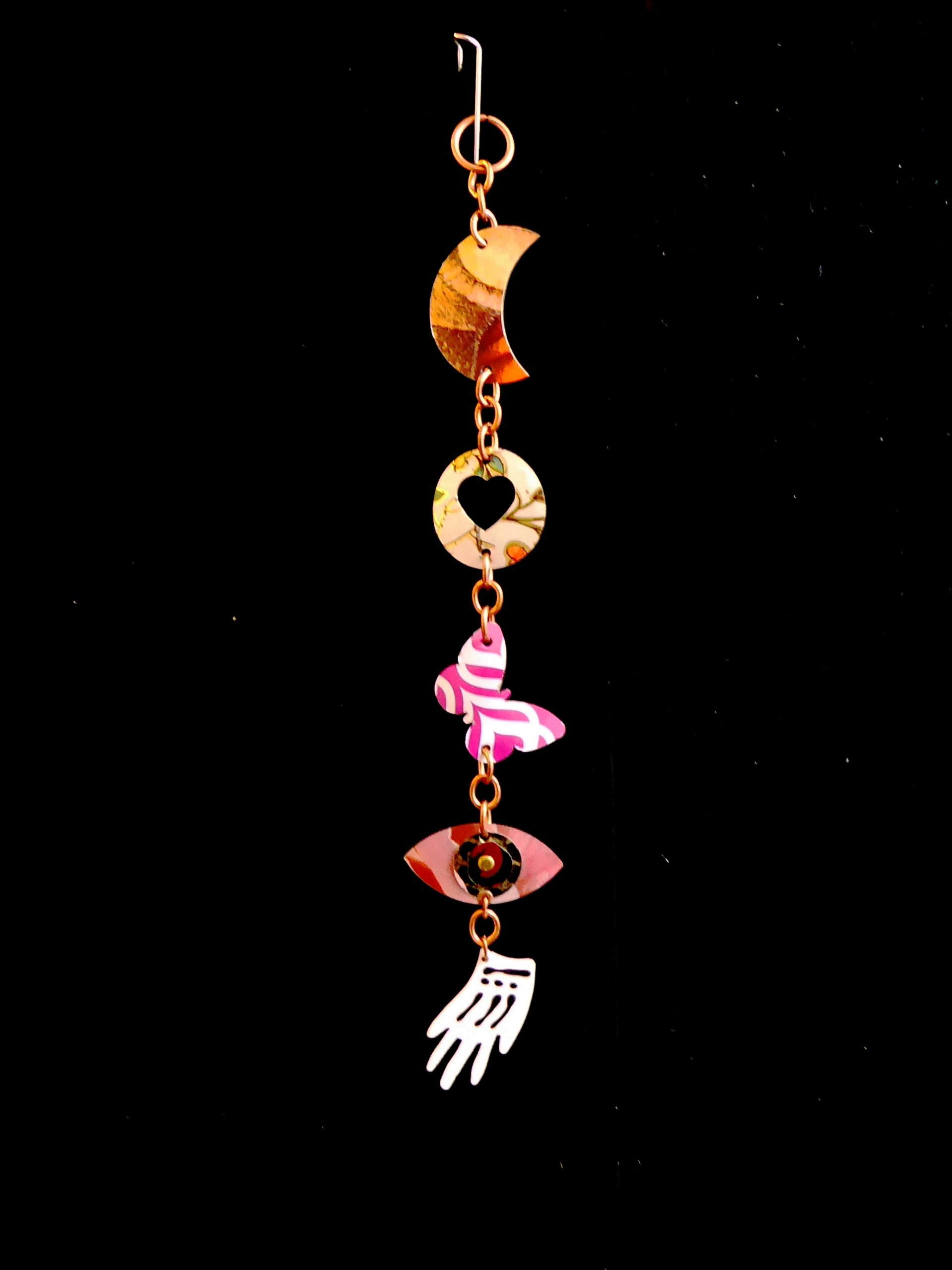 Tin talisman good luck charm small wall hanging