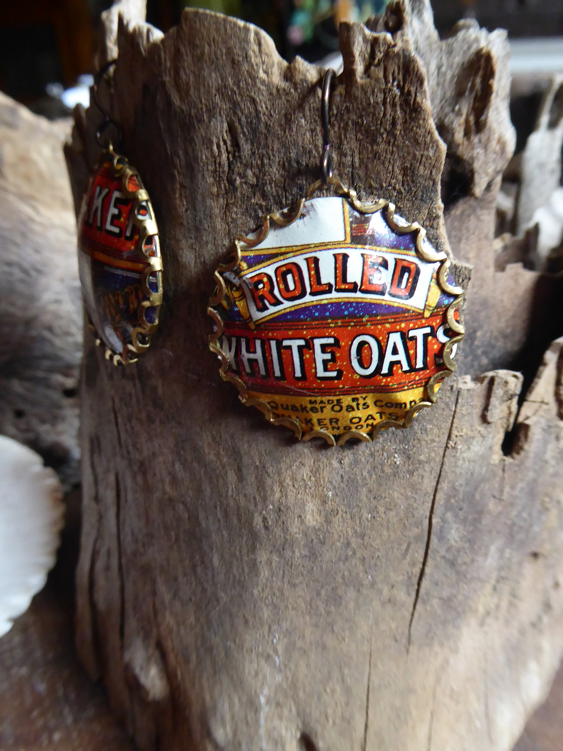 Trashy Tinsel Recycled Tin  Earrings advertising
