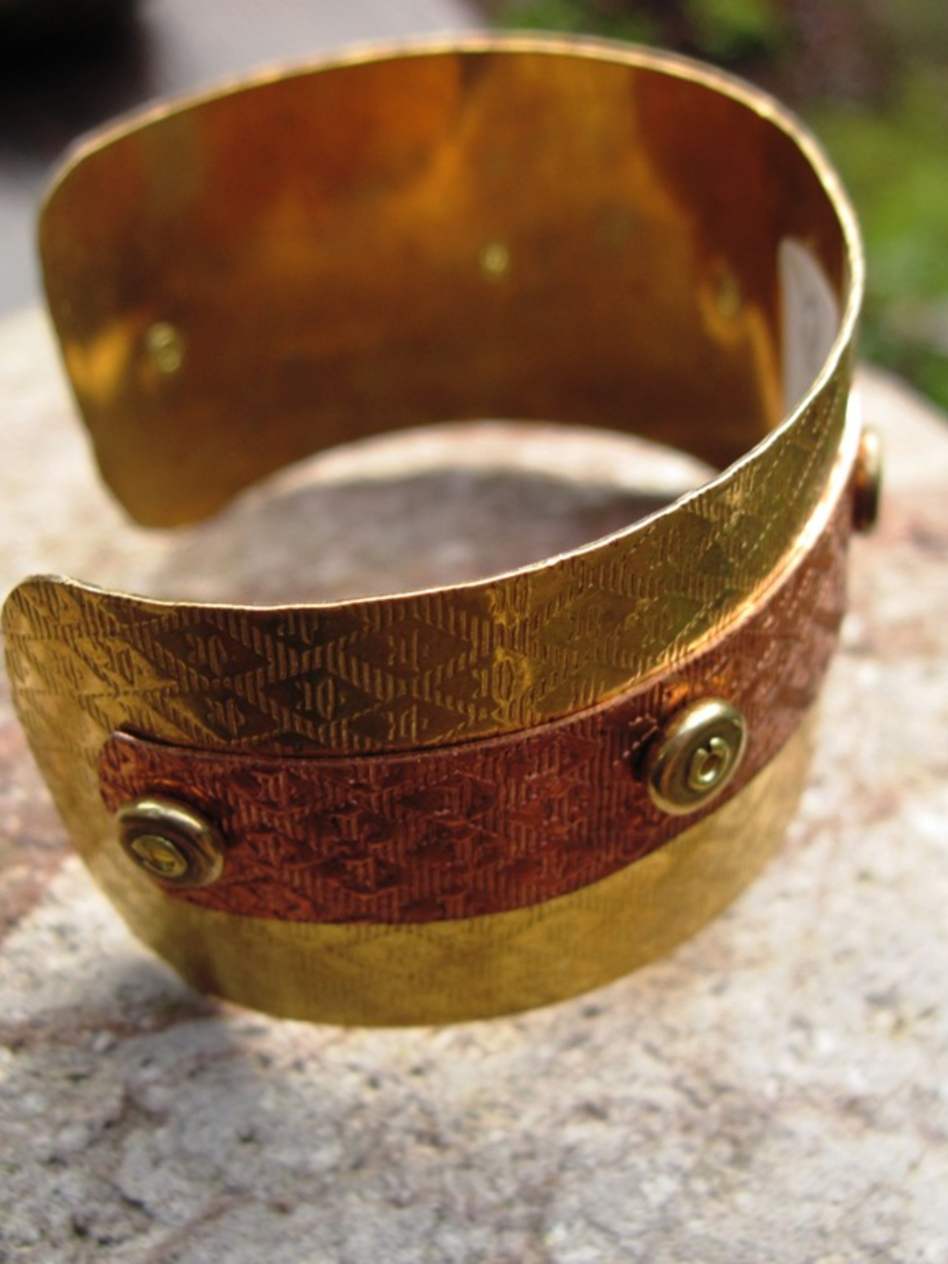 Mixed metal nugold and copper cuff - small