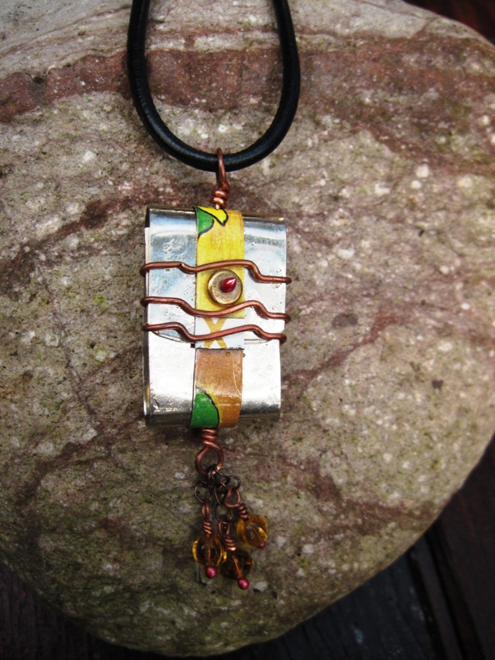 Tibetan inspired zen prayer package German silver pendant with word Joy