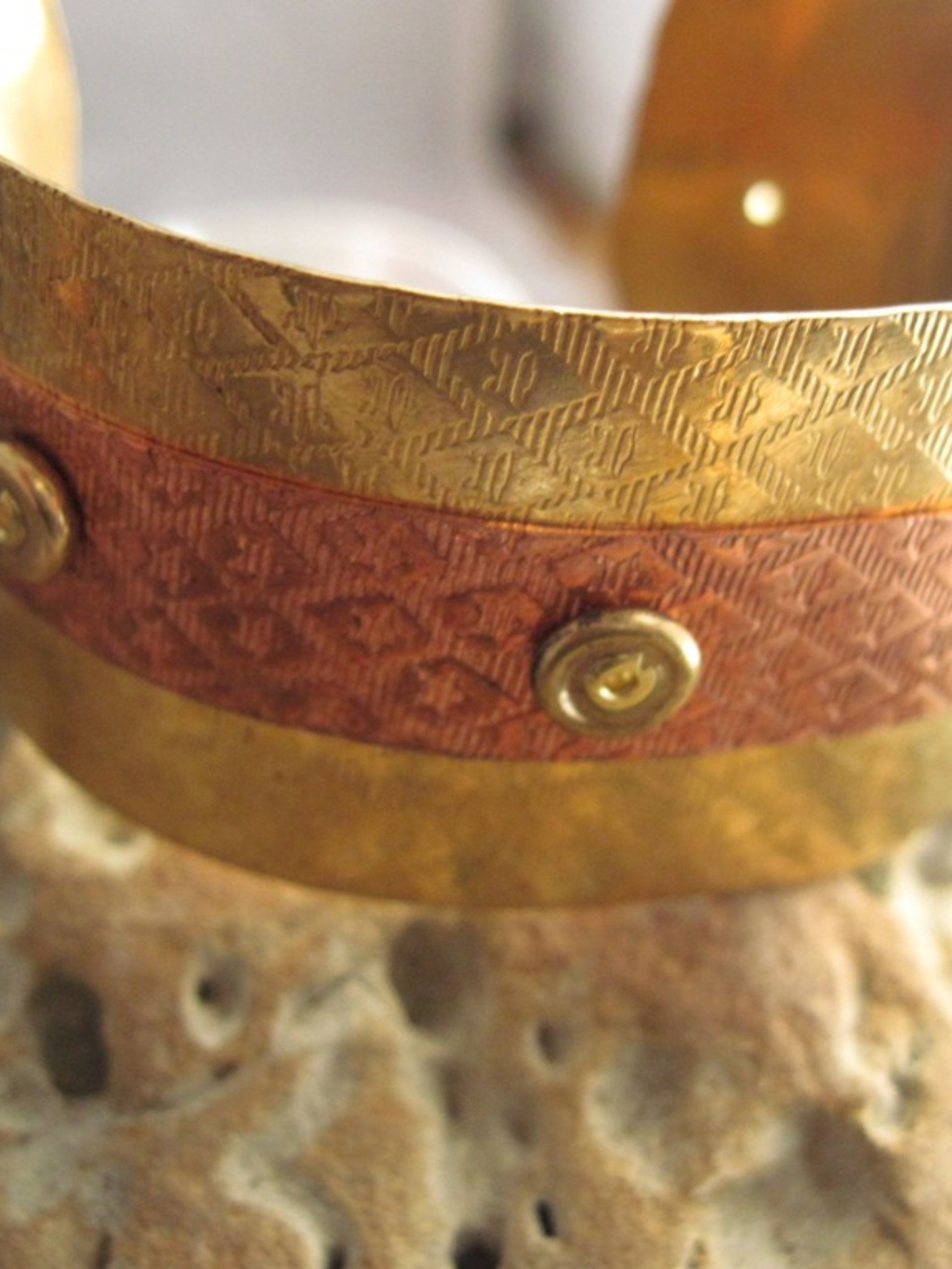 Mixed metal nugold and copper cuff - small