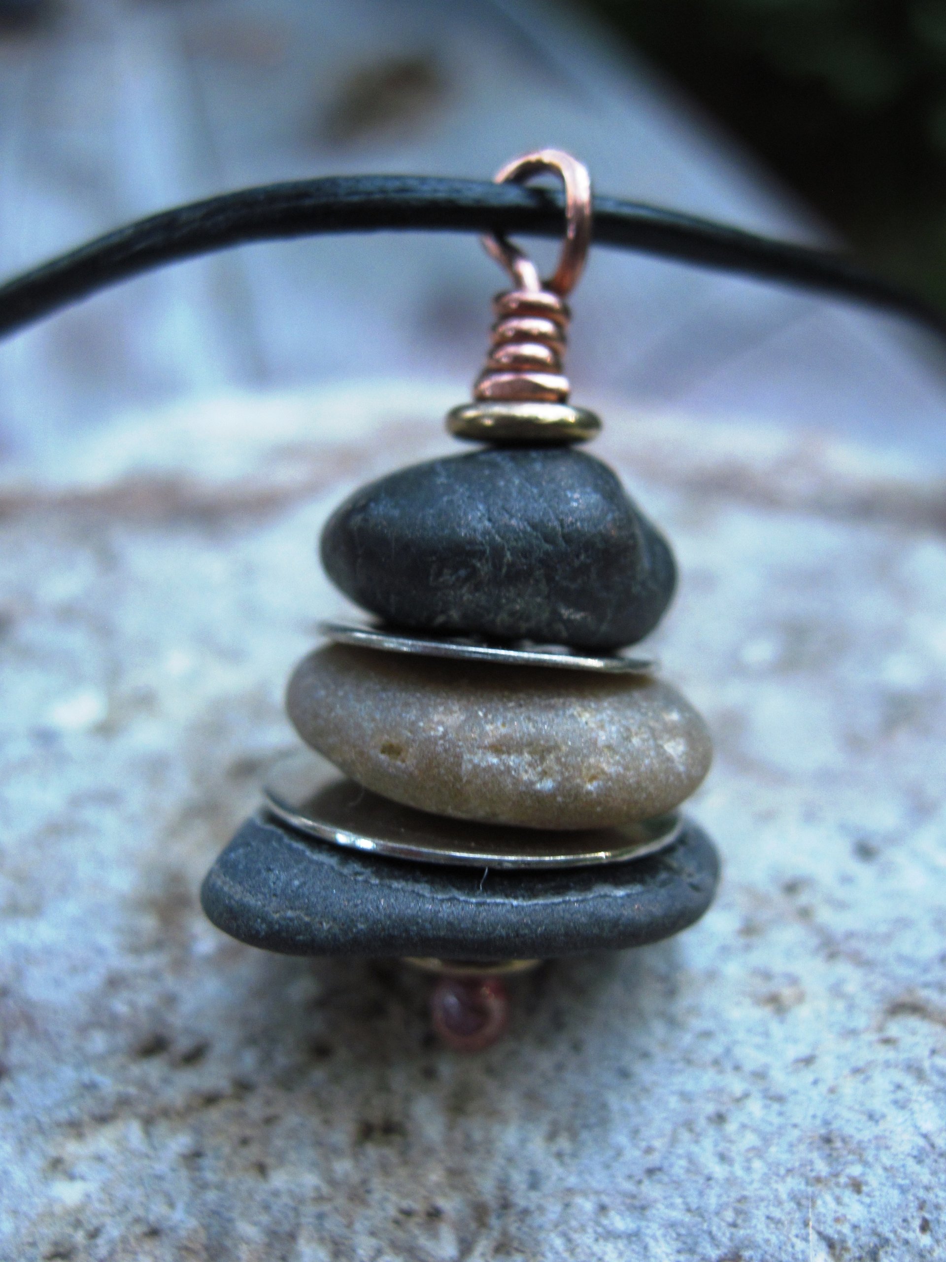 Zen stacked rock cairn