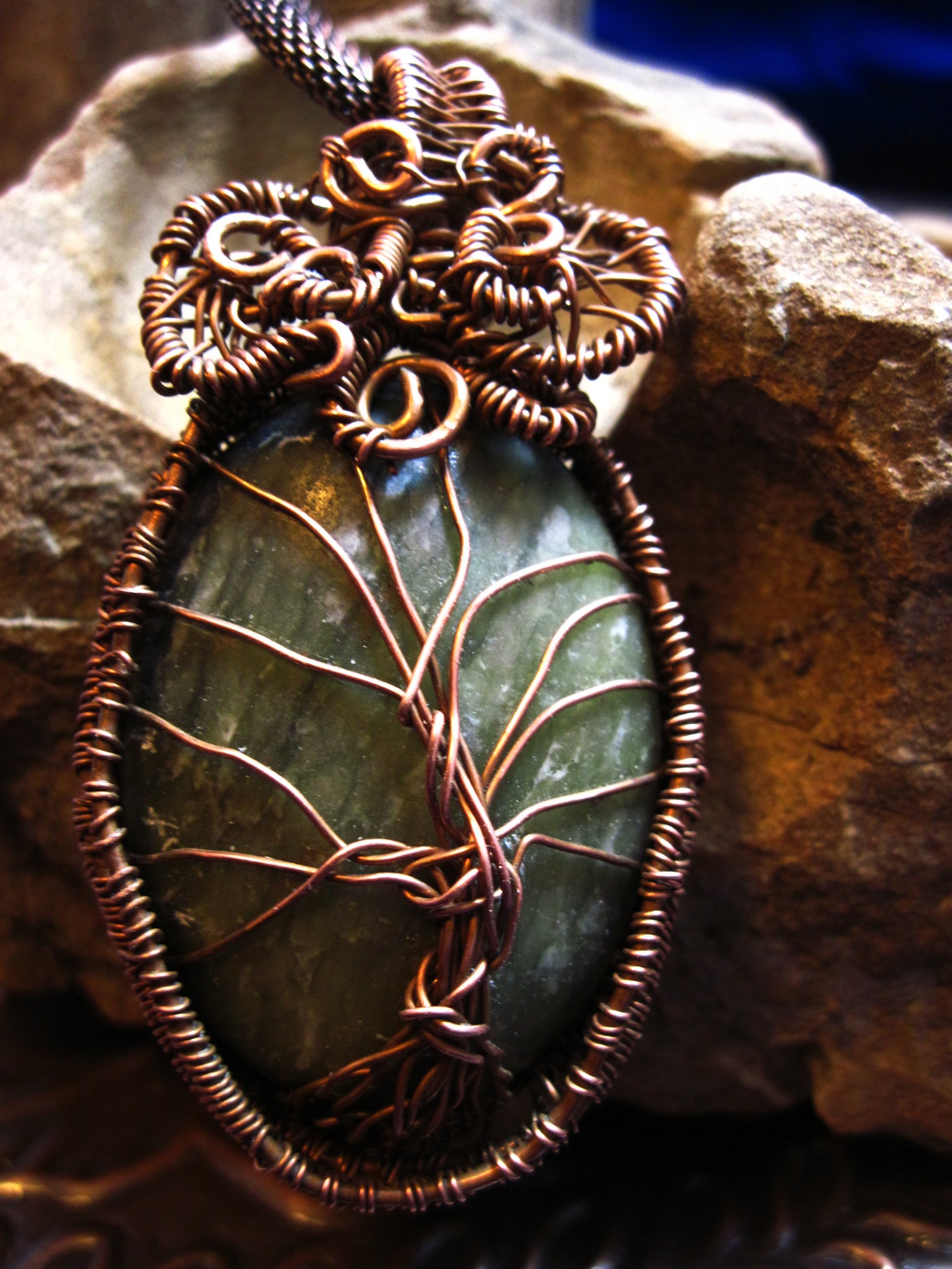 Jasper Tree of Life Pendant Copper