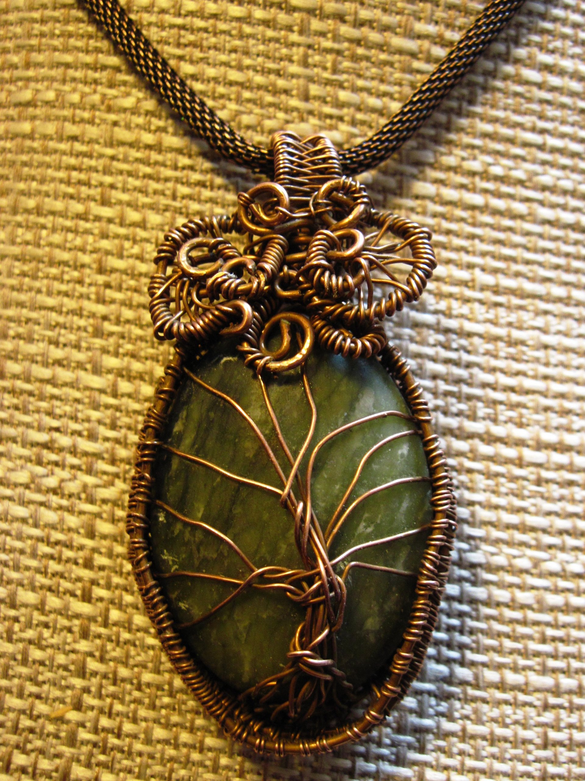 Jasper Tree of Life Pendant Copper