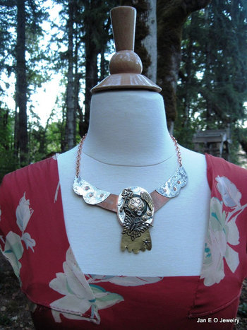 mixed metal art neck piece