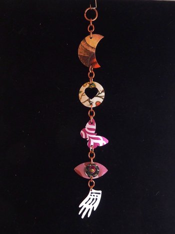 Tin talisman good luck charm small wall hanging