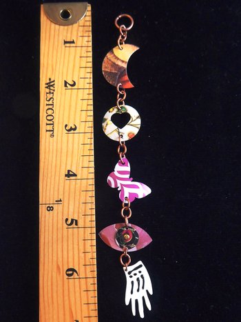 Tin talisman good luck charm small wall hanging