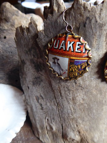 Trashy Tinsel Recycled Tin  Earrings advertising