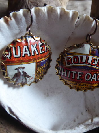 Trashy Tinsel Recycled Tin  Earrings advertising
