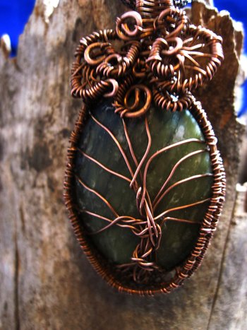 Jasper Tree of Life Pendant Copper