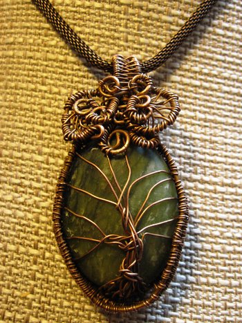 Jasper Tree of Life Pendant Copper